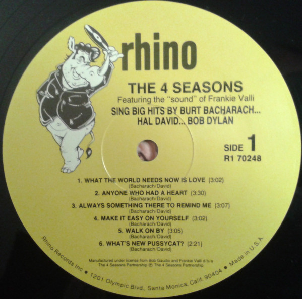 The 4 Seasons Sing Big Hits By Burt Bacharach... Hal David... Bob Dylan