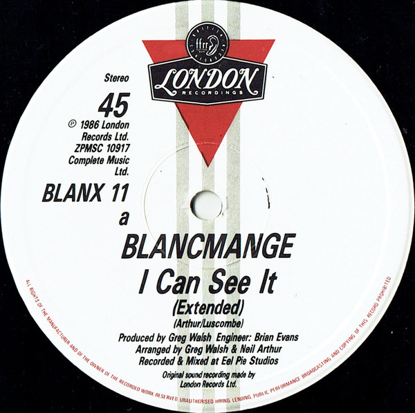 Blancmange - I Can See It | London Records (BLANX 11) - 3 Blancmange - I Can See It | London Records (BLANX 11) - 3