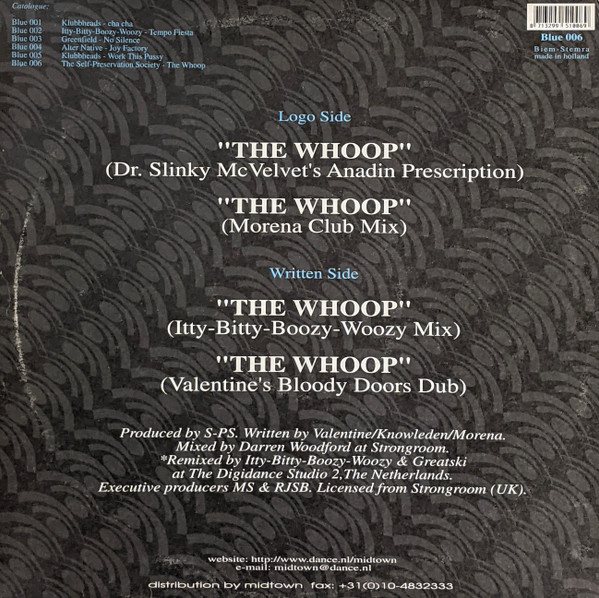 Self Preservation Society - The Whoop | Blue Records (Blue 006) - 2