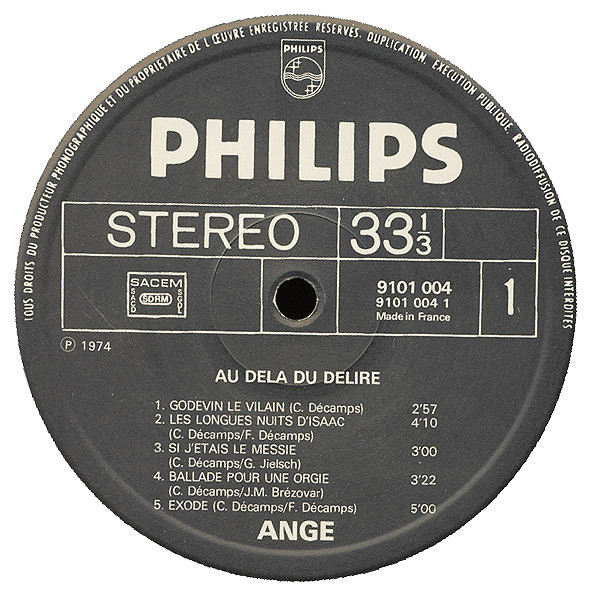 Ange - Au-delà Du Délire | Philips (9101 004) - 3