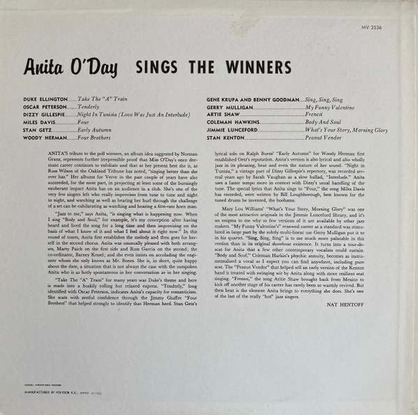 Anita O'Day Sings The Winners