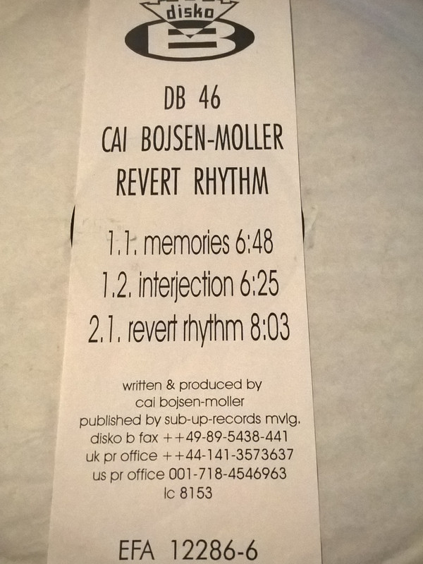 Cai Bojsen-Møller - Revert Rhythm | Disko B (db46) - main Cai Bojsen-Møller - Revert Rhythm | Disko B (db46) - main