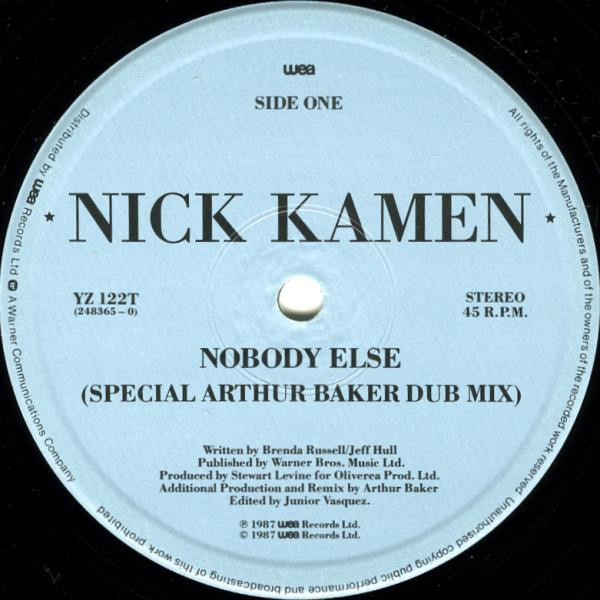 Nick Kamen - Nobody Else (Special Arthur Baker Dub Mix) | WEA (YZ 122TW) - 3