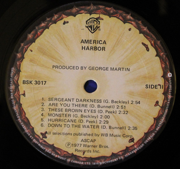 America - Harbor | Warner Bros. Records (BSK 3017) - 4 America - Harbor | Warner Bros. Records (BSK 3017) - 4