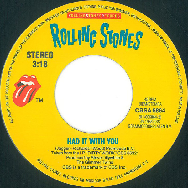 The Rolling Stones - Harlem Shuffle | Rolling Stones Records (CBSA 6864) - 4