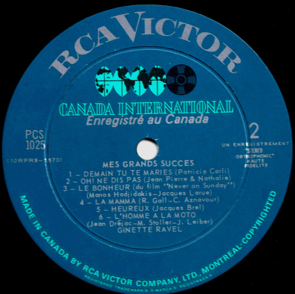 Ginette Ravel - Mes Grands Succès | RCA Victor (PCS-1025) - 4 Ginette Ravel - Mes Grands Succès | RCA Victor (PCS-1025) - 4