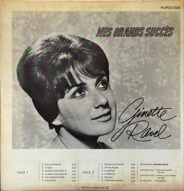 Ginette Ravel - Mes Grands Succès | RCA Victor (PCS-1025) - 2 Ginette Ravel - Mes Grands Succès | RCA Victor (PCS-1025) - 2