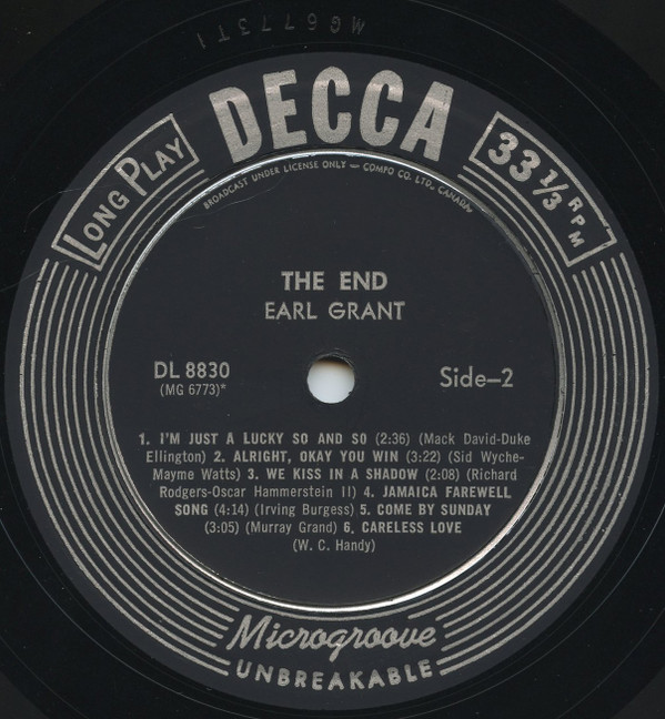 Earl Grant - The End | Decca (DL 8830) - 4