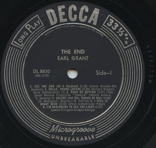 Earl Grant - The End | Decca (DL 8830) - 3