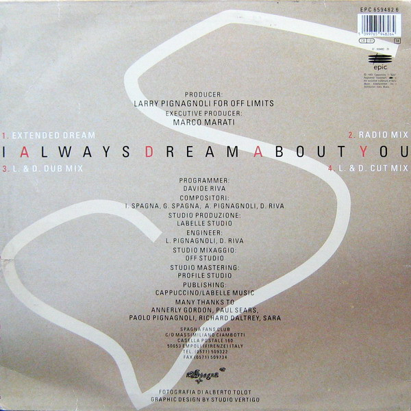 Spagna - I Always Dream About You | Epic (EPC 659482 6) - 2 Spagna - I Always Dream About You | Epic (EPC 659482 6) - 2