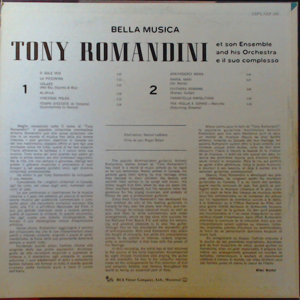 Tony Romandini - Bella Musica | RCA Victor (CGP-141) - 2 Tony Romandini - Bella Musica | RCA Victor (CGP-141) - 2