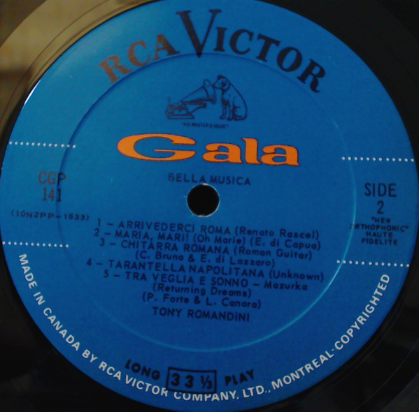 Tony Romandini - Bella Musica | RCA Victor (CGP-141) - 4 Tony Romandini - Bella Musica | RCA Victor (CGP-141) - 4