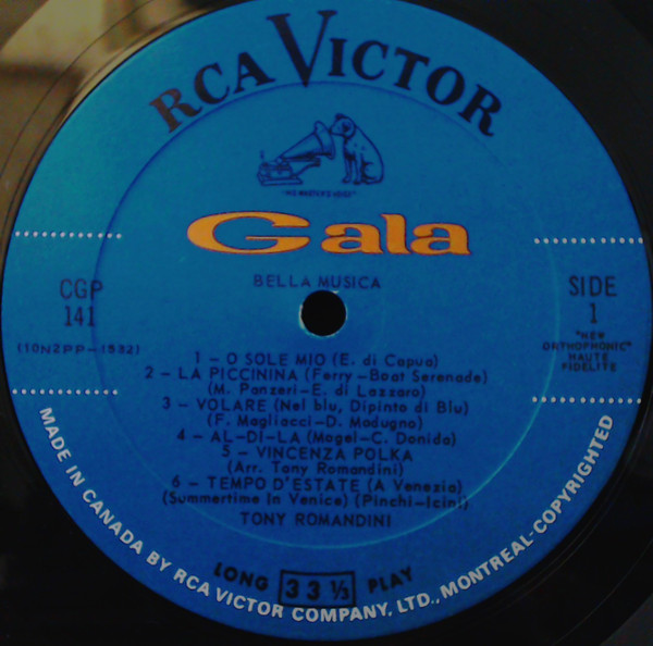 Tony Romandini - Bella Musica | RCA Victor (CGP-141) - 3 Tony Romandini - Bella Musica | RCA Victor (CGP-141) - 3