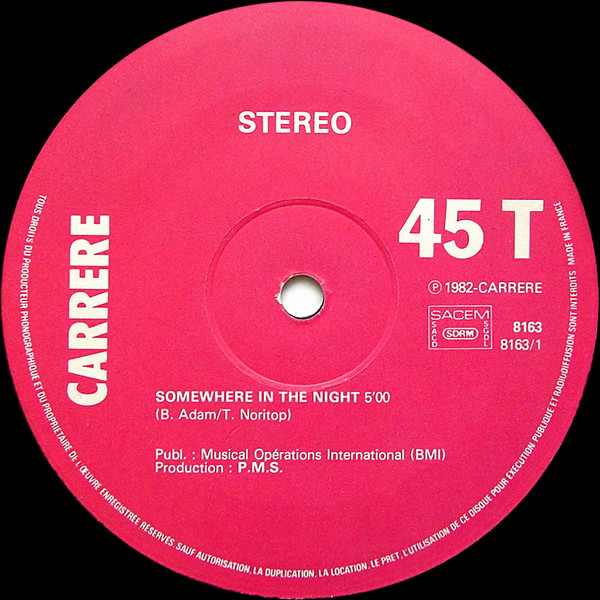 Stereo - Somewhere In The Night | Carrere (8163) - 3