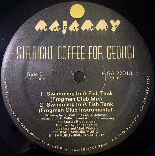 Straight Coffee For George - Swimming In A Fish Tank | Majammy Records (E-SA 22013) - 2