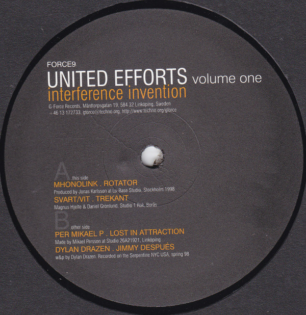 Various - United Efforts Volume One - Interference Invention | G-Force Records (FORCE9) - 3 Various - United Efforts Volume One - Interference Invention | G-Force Records (FORCE9) - 3
