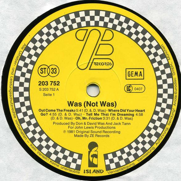 Was (Not Was) - Was (Not Was) | ZE Records (203 752) - 3 Was (Not Was) - Was (Not Was) | ZE Records (203 752) - 3