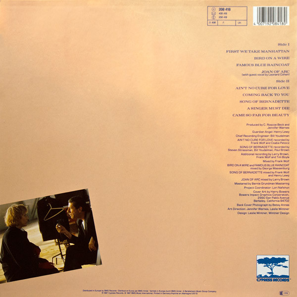 Jennifer Warnes - Famous Blue Raincoat (The Songs Of Leonard Cohen) | Ariola (208 418) - 2