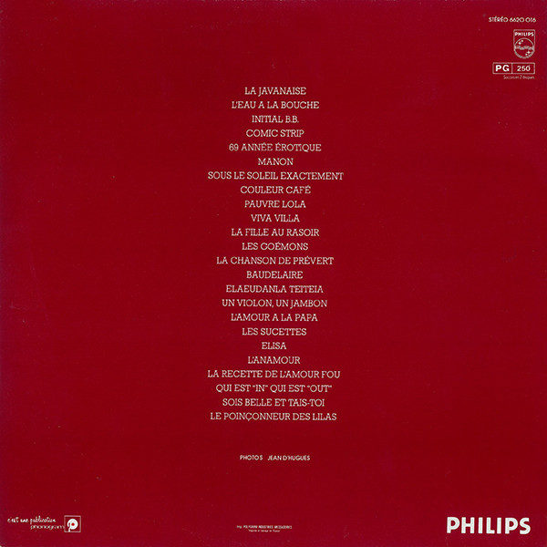 Serge Gainsbourg - La Chanson De Prévert | Philips (6620 016) - 5