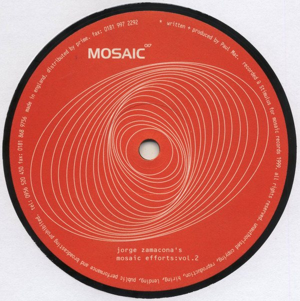 Jorge Zamacona - Mosaic Efforts: Vol. 2 | Mosaic (MOSAIC017) - main Jorge Zamacona - Mosaic Efforts: Vol. 2 | Mosaic (MOSAIC017) - main