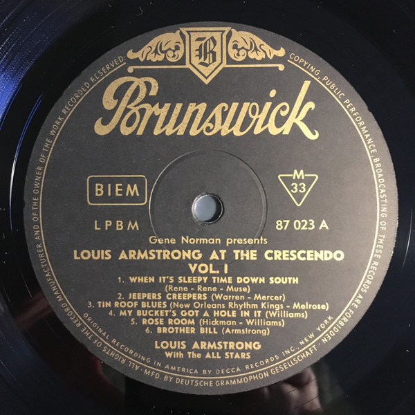 Louis Armstrong - Louis Armstrong At The Crescendo 1 | Brunswick (87 023 LPBM) - 3