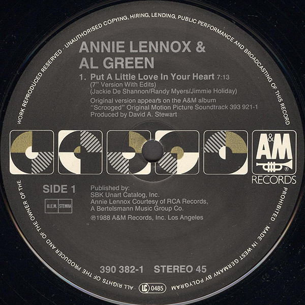 Annie Lennox & Al Green - Put A Little Love In Your Heart | A&M Records (390 382-1) - 3 Annie Lennox & Al Green - Put A Little Love In Your Heart | A&M Records (390 382-1) - 3