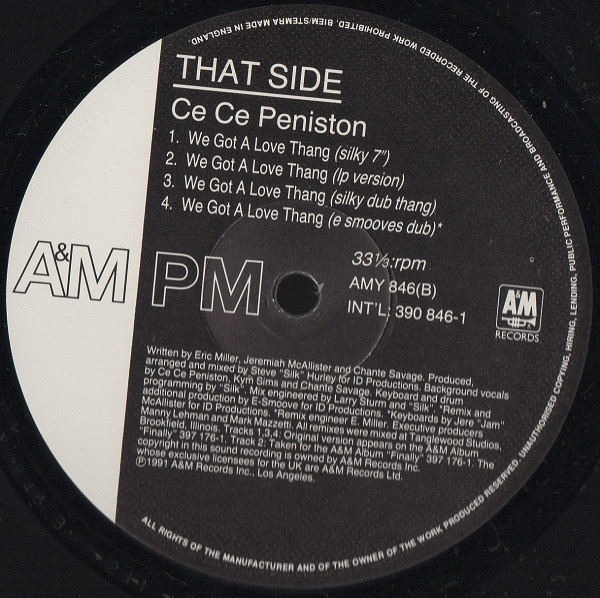 Ce Ce Peniston - We Got A Love Thang | A&M PM (AMY 846) - 4