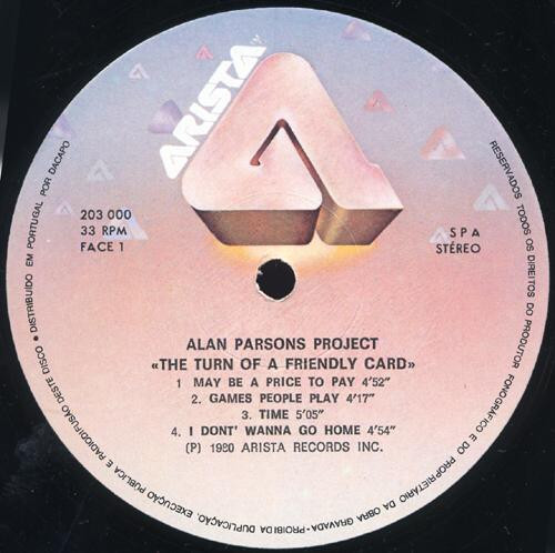 The Alan Parsons Project - The Turn Of A Friendly Card | Arista (203 000) - 2