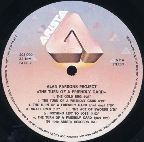 The Alan Parsons Project - The Turn Of A Friendly Card | Arista (203 000) - 3