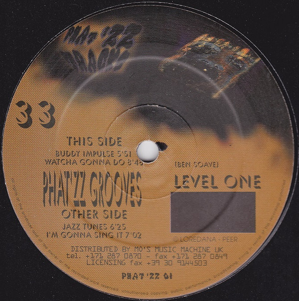 Level One - Phat'zz Grooves | LED Records (PHAT'ZZ 01) - main Level One - Phat'zz Grooves | LED Records (PHAT'ZZ 01) - main