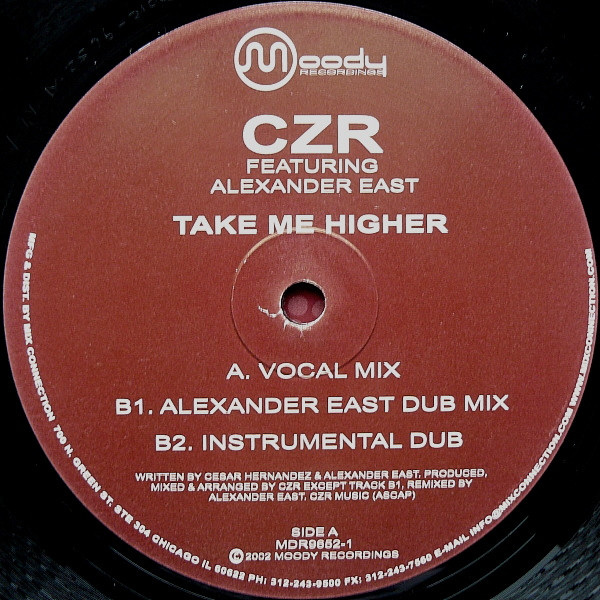 CZR Featuring Alexander East - Take Me Higher | Moody Recordings (MDR9652-1) - 3