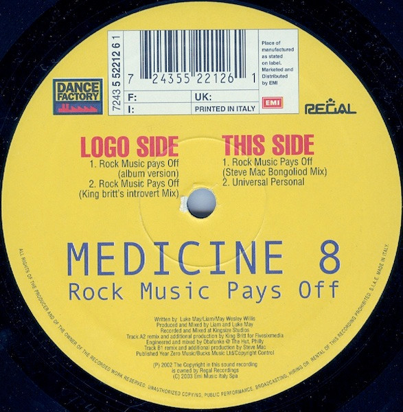 Medicine8 - Rock Music Pays Off | Dance Factory (7243 5 52212 6 1) - main Medicine8 - Rock Music Pays Off | Dance Factory (7243 5 52212 6 1) - main