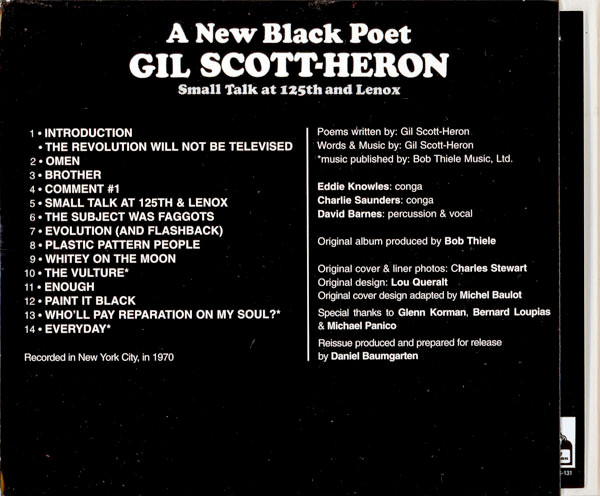 Gil Scott-Heron - A New Black Poet (Small Talk At 125th And Lenox) | RCA Victor (74321851622) - 2 Gil Scott-Heron - A New Black Poet (Small Talk At 125th And Lenox) | RCA Victor (74321851622) - 2