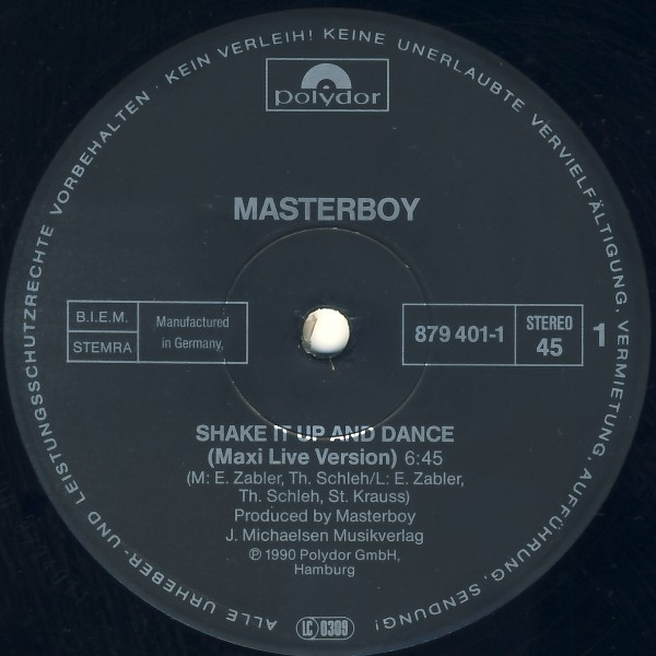 Masterboy - Shake It Up And Dance | Polydor (879 401-1) - 3