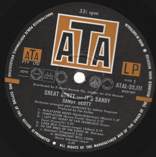 Sandy Scott - Great Scott! - It's Sandy | Ata Records (SATAL-932,111) - 3 Sandy Scott - Great Scott! - It's Sandy | Ata Records (SATAL-932,111) - 3