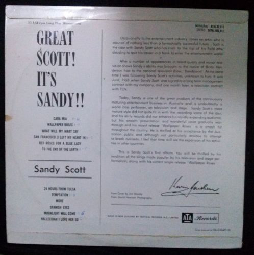 Sandy Scott - Great Scott! - It's Sandy | Ata Records (SATAL-932,111) - 2 Sandy Scott - Great Scott! - It's Sandy | Ata Records (SATAL-932,111) - 2