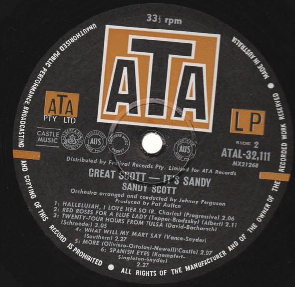Sandy Scott - Great Scott! - It's Sandy | Ata Records (SATAL-932,111) - 4 Sandy Scott - Great Scott! - It's Sandy | Ata Records (SATAL-932,111) - 4