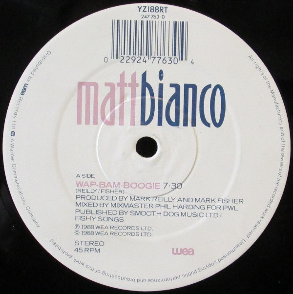 Matt Bianco - Wap Bam Boogie | WEA (YZ 188RT) - 3 Matt Bianco - Wap Bam Boogie | WEA (YZ 188RT) - 3