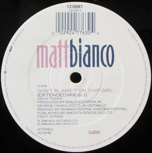 Matt Bianco - Wap Bam Boogie | WEA (YZ 188RT) - 4 Matt Bianco - Wap Bam Boogie | WEA (YZ 188RT) - 4