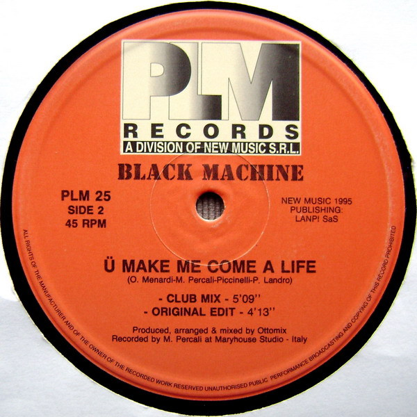 Black Machine - U Make Me Come A Life | PLM Records (PLM 25) - 4