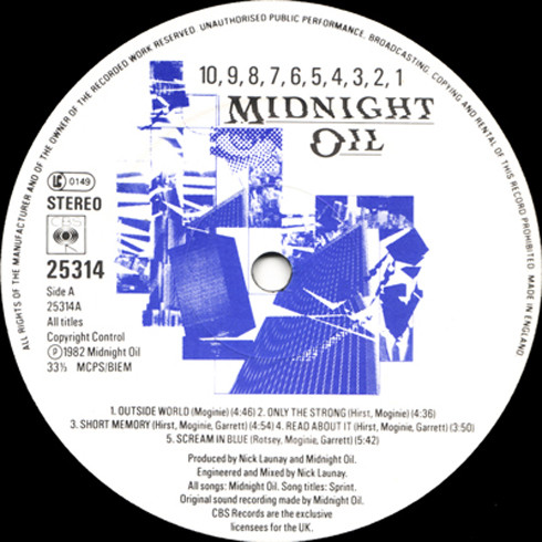 Midnight Oil - 10, 9, 8, 7, 6, 5, 4, 3, 2, 1 | CBS (25314) - 5 Midnight Oil - 10, 9, 8, 7, 6, 5, 4, 3, 2, 1 | CBS (25314) - 5