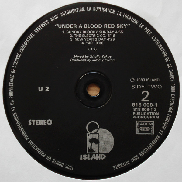 U2 - Live "Under A Blood Red Sky" | Island Records (818.008-1) - 4