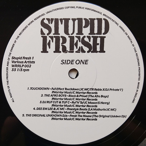 Various - Stupid Fresh 1 | Warrior Records (WRR LP 002) - 3 Various - Stupid Fresh 1 | Warrior Records (WRR LP 002) - 3