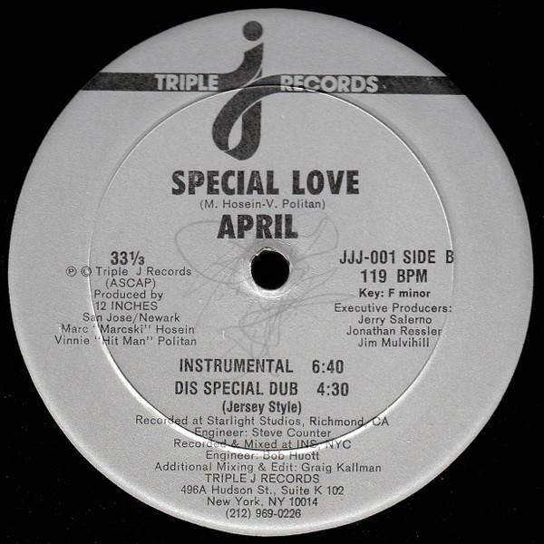 April - Special Love | Triple J Records (JJJ-001) - 2
