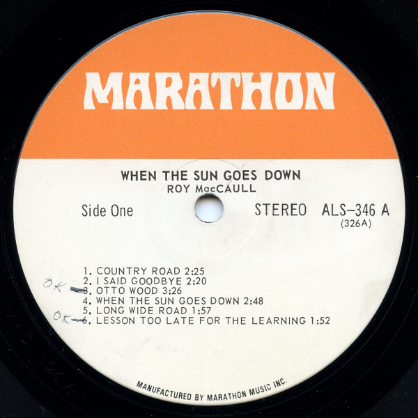 Roy MacCaull - When The Sun Goes Down | Marathon (ALS-346) - 3 Roy MacCaull - When The Sun Goes Down | Marathon (ALS-346) - 3