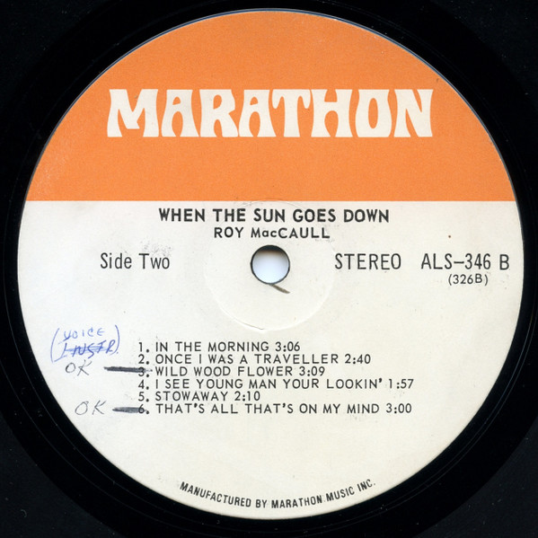 Roy MacCaull - When The Sun Goes Down | Marathon (ALS-346) - 4 Roy MacCaull - When The Sun Goes Down | Marathon (ALS-346) - 4