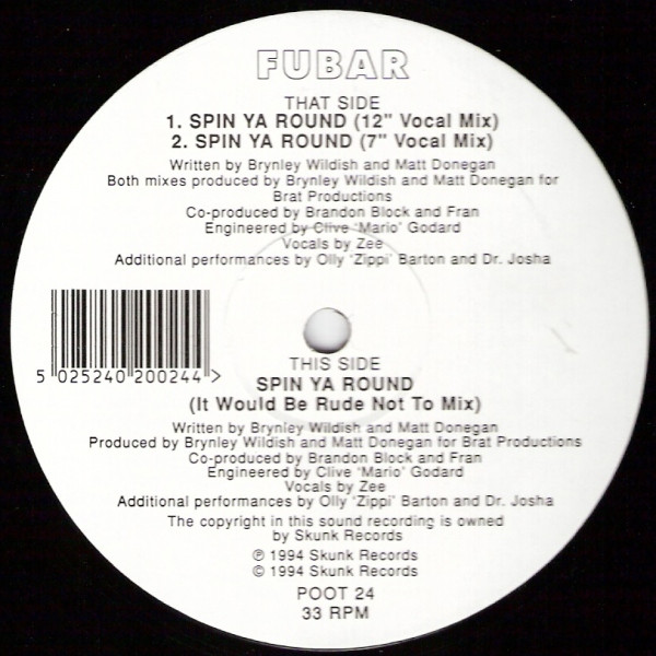 FUBAR - Spin Ya Round | Skunk Records (POOT 24)