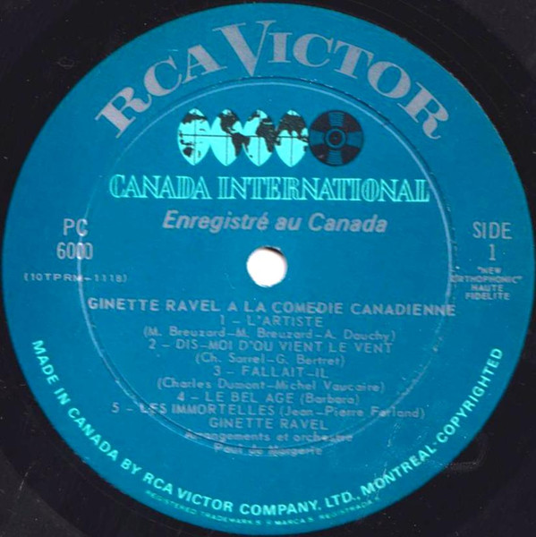 Ginette Ravel - À La Comédie Canadienne | RCA Victor (PC-6000) - 4 Ginette Ravel - À La Comédie Canadienne | RCA Victor (PC-6000) - 4