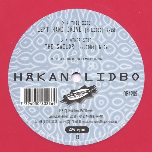 Håkan Lidbo - Left Hand Drive / The Sailor | DanceBeat Records (DB 1209)