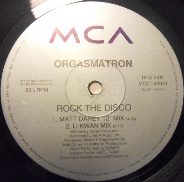 Orgasmatron - Rock The Disco | MCA Records (MCST 40043) - 3